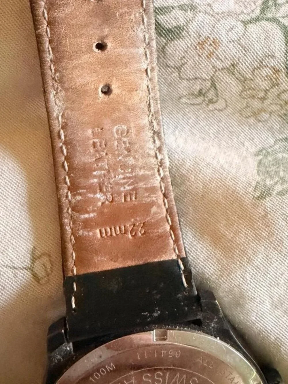 Wenger Swiss Made watch with black leather strap